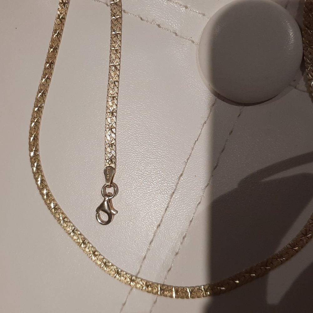GENUINE 14K YELLOW GOLD OVER STERLING SILVER 20" Diamond Cut 20" NECKLACE Chain